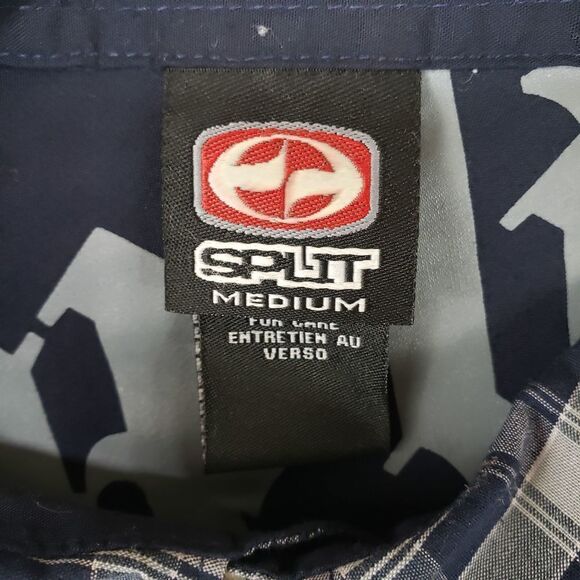 SPLIT‎ Plaid Men's Button Down Casual Shirt Size M - Picture 4 of 6